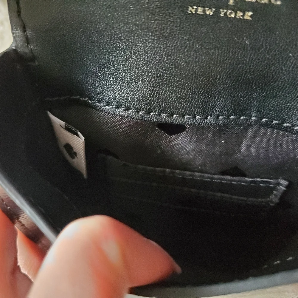 Kate Spade Staci North South Flap Phone Crossbody in Black Saffiano Leather